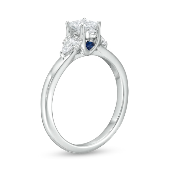 Vera Wang Love Collection 3/4 CT. T.w. Princess-Cut Diamond Ornate Frame Engagement Ring in 14K White Gold