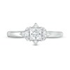 Thumbnail Image 4 of Vera Wang Love Collection 3/4 CT. T.W. Princess-Cut Diamond Ornate Frame Engagement Ring in 14K White Gold