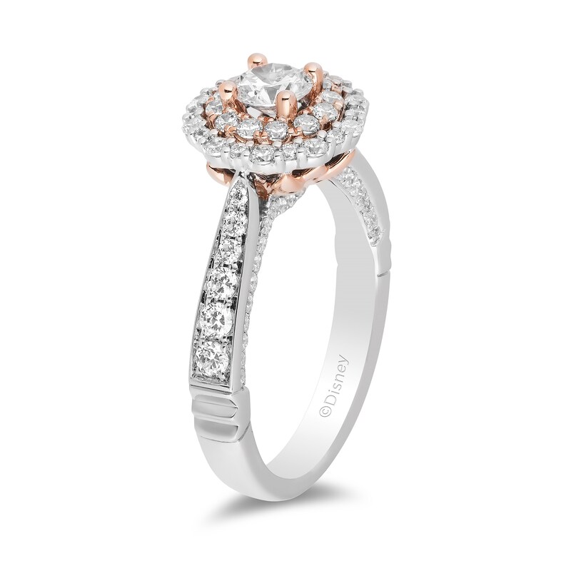Main Image 2 of Enchanted Disney Jasmine 1-1/4 CT. T.W. Diamond Double Frame Engagement Ring in 14K Two-Tone Gold (I/I1)