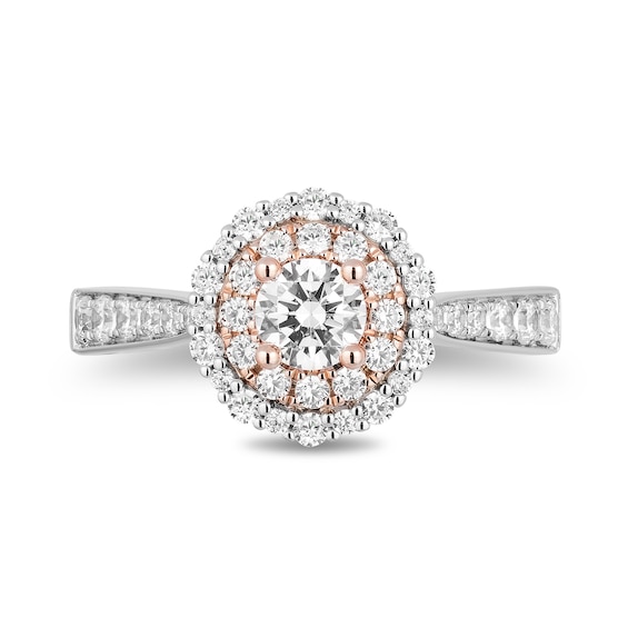 Enchanted Disney Jasmine 1-1/4 CT. T.w. Diamond Double Frame Engagement Ring in 14K Two-Tone Gold (I/I1)