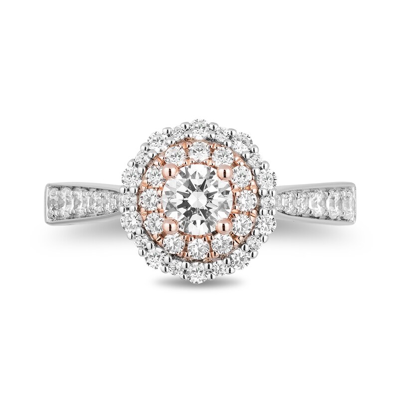Main Image 4 of Enchanted Disney Jasmine 1-1/4 CT. T.W. Diamond Double Frame Engagement Ring in 14K Two-Tone Gold (I/I1)