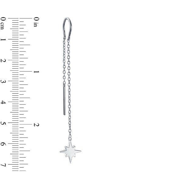 Eight-Point Star Threader Earrings in Sterling Silver