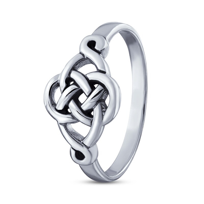 Oxidized Celtic Infinity Knot Ring in Sterling Silver