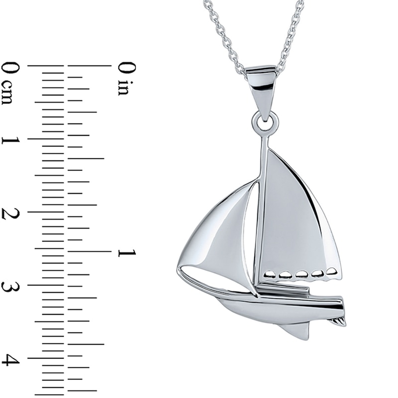 Main Image 3 of Sailboat Pendant in Sterling Silver