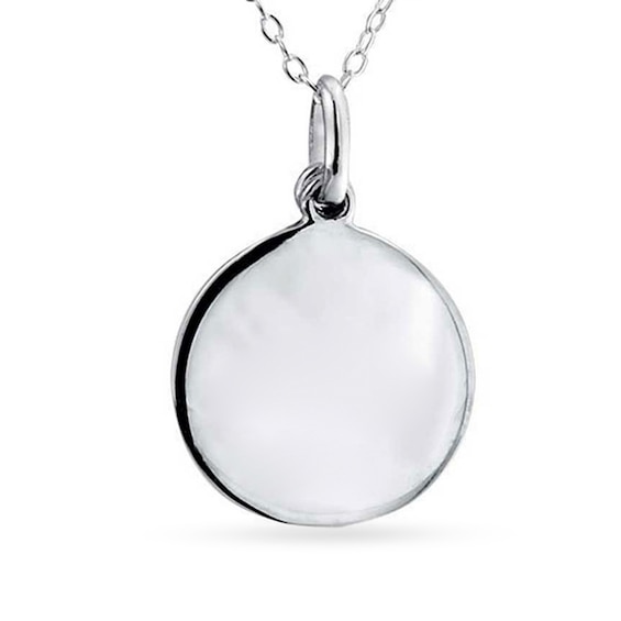 "I am with you always" Disc with Cross Outline Charm Pendant in Sterling Silver