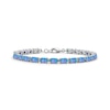 Thumbnail Image 0 of Oval Lab-Created Blue Opal Tennis Bracelet in Sterling Silver - 7.5"