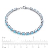 Thumbnail Image 2 of Oval Lab-Created Blue Opal Tennis Bracelet in Sterling Silver - 7.5"