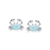 Thumbnail Image 0 of Cushion-Cut Lab-Created Opal Crab Stud Earrings in Sterling Silver