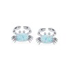 Thumbnail Image 1 of Cushion-Shaped Lab-Created Opal Crab Stud Earrings in Sterling Silver