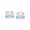 Thumbnail Image 0 of Cushion-Cut Lab-Created Opal Crab Stud Earrings in Sterling Silver