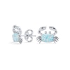 Thumbnail Image 2 of Cushion-Shaped Lab-Created Opal Crab Stud Earrings in Sterling Silver