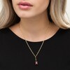 Thumbnail Image 2 of Emerald-Cut Garnet Solitaire Paper Clip Chain "Y" Necklace in Sterling Silver with 18K Gold Plate