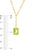 Thumbnail Image 3 of Emerald-Cut Peridot Solitaire Paper Clip Chain "Y" Necklace in Sterling Silver with 18K Gold Plate