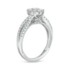Thumbnail Image 3 of 5/8 CT. T.W. Oval Multi-Diamond Crossover Shank Engagement Ring in 14K White Gold