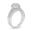 Thumbnail Image 2 of 1 CT. T.W. Oval Multi-Diamond Frame Bridal Set in 14K White Gold