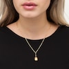Thumbnail Image 2 of Emerald-Cut Citrine Solitaire Paper Clip Chain "Y" Necklace in Sterling Silver with 18K Gold Plate