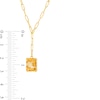 Thumbnail Image 3 of Emerald-Cut Citrine Solitaire Paper Clip Chain "Y" Necklace in Sterling Silver with 18K Gold Plate