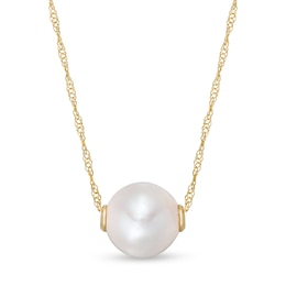 9.5mm Cultured Freshwater Pearl Necklace in 14K Gold