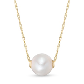 9.5mm Freshwater Cultured Pearl Necklace in 14K Gold