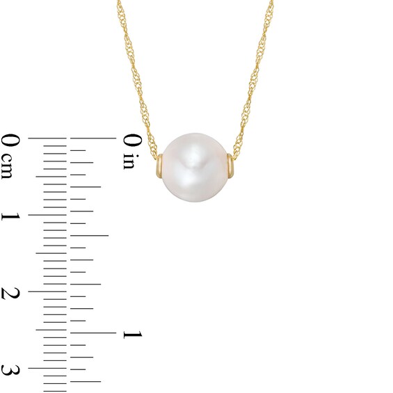 9.5mm Freshwater Cultured Pearl Necklace in 14K Gold