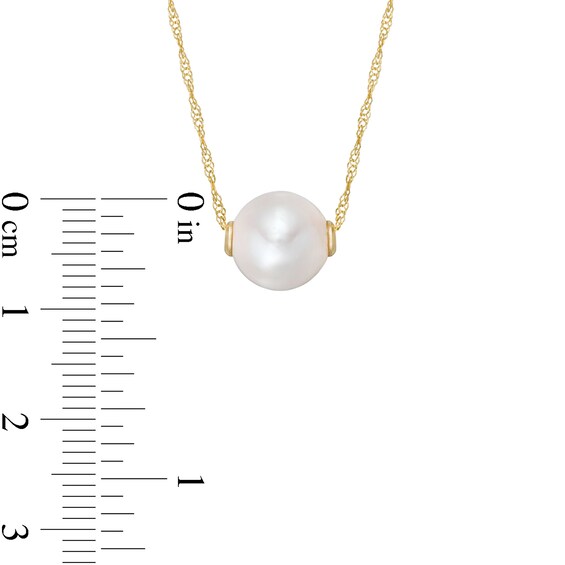 9.5mm Cultured Freshwater Pearl Necklace in 14K Gold