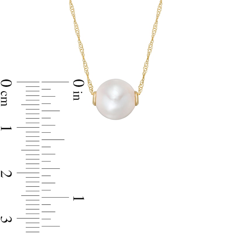 9.5mm Cultured Freshwater Pearl Necklace in 14K Gold