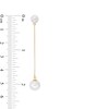 Thumbnail Image 3 of 5.0-8.5mm Freshwater Cultured Pearl Box Chain Drop Earrings in 14K Gold