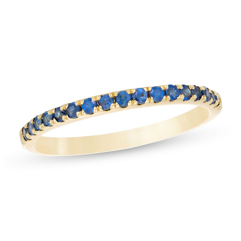 Main Image 1 of Blue Sapphire Petite Stackable Band in 10K Gold