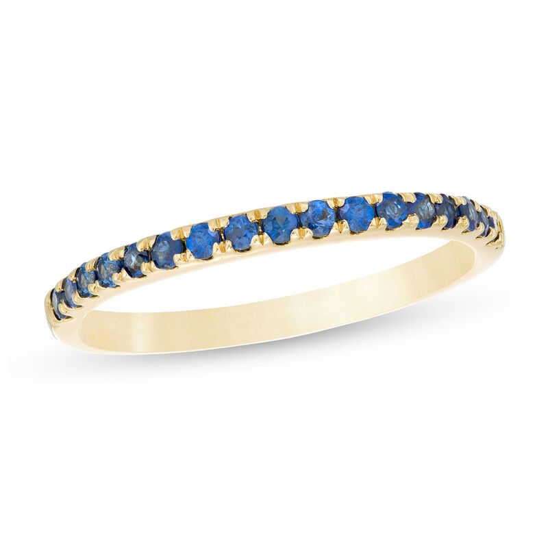 Blue Sapphire Petite Stackable Band in 10K Gold