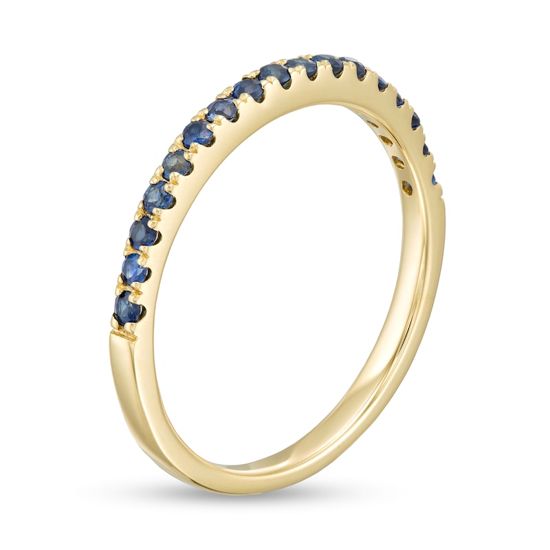 Main Image 3 of Blue Sapphire Petite Stackable Band in 10K Gold