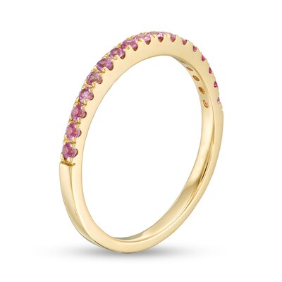 Pink Sapphire Petite Stackable Band in 10K Gold | Zales