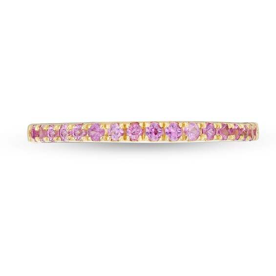 Pink Sapphire Petite Stackable Band in 10K Gold