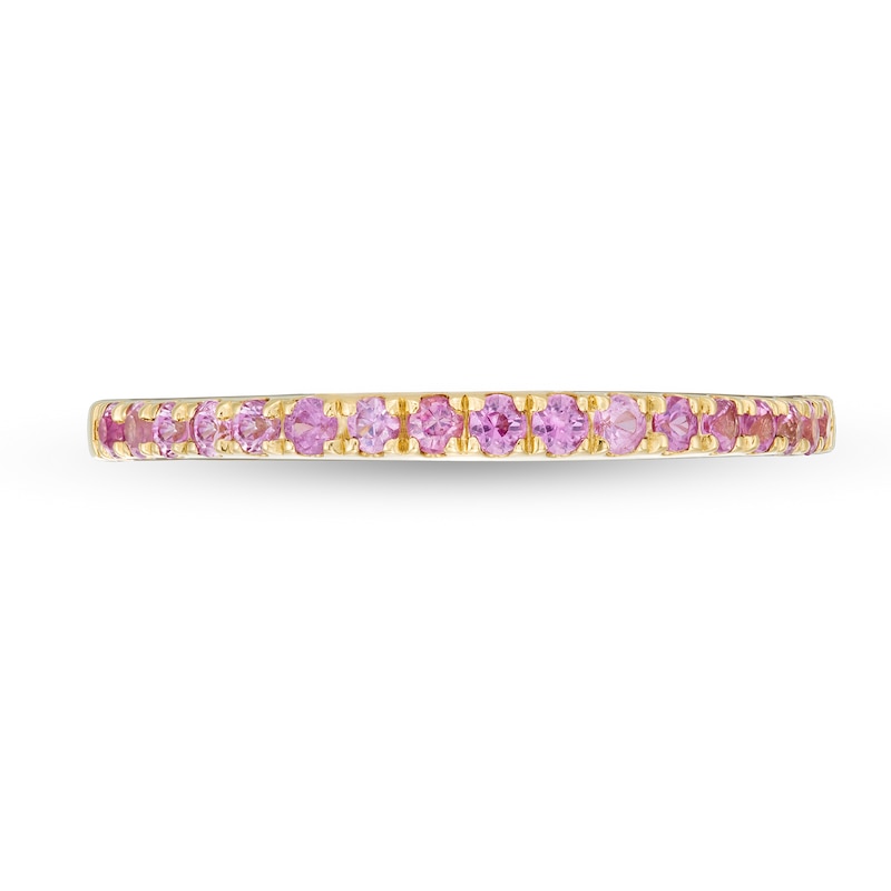 Main Image 4 of Pink Sapphire Petite Stackable Band in 10K Gold