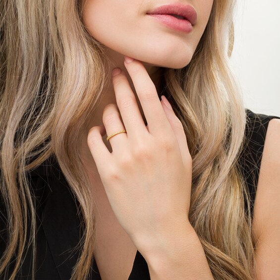 Yellow Sapphire Petite Stackable Band in 10K Gold