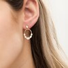 Thumbnail Image 2 of Oval Opal Graduated Five Stone Open Oval Drop Earrings in 10K Gold