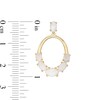 Thumbnail Image 3 of Oval Opal Graduated Five Stone Open Oval Drop Earrings in 10K Gold