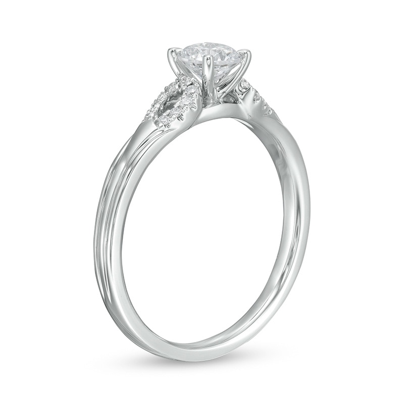 1/2 CT. TW. Diamond Open Loop Shank Engagement Ring in 14K White Gold (I/I2)