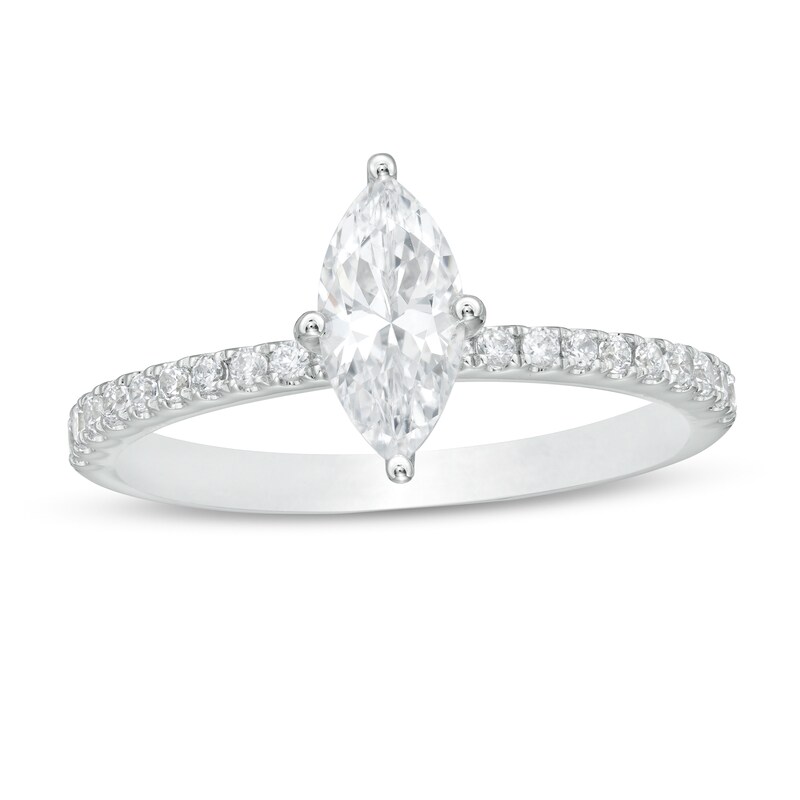 1 CT. T.W. Marquise Diamond Engagement Ring in 14K White Gold (I/I1 ...