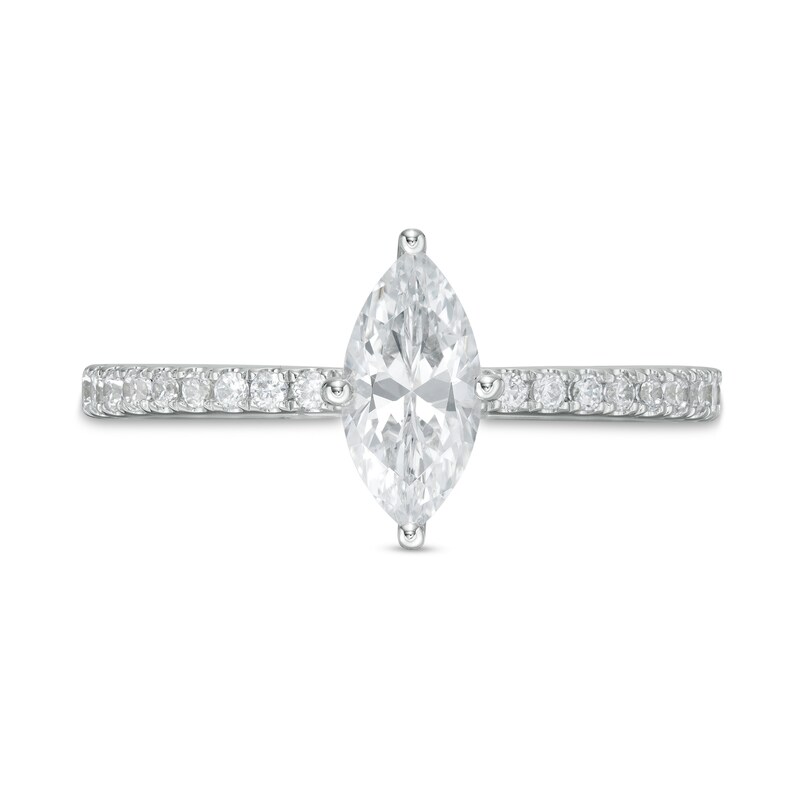 Main Image 4 of 1 CT. T.W. Marquise Diamond Engagement Ring in 14K White Gold (I/I1)