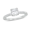 Thumbnail Image 1 of 1 CT. T.W. Princess-Cut Diamond Cushion Frame Engagement Ring in 14K White Gold (I/I2)