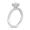 Thumbnail Image 3 of 1 CT. T.W. Princess-Cut Diamond Cushion Frame Engagement Ring in 14K White Gold (I/I2)