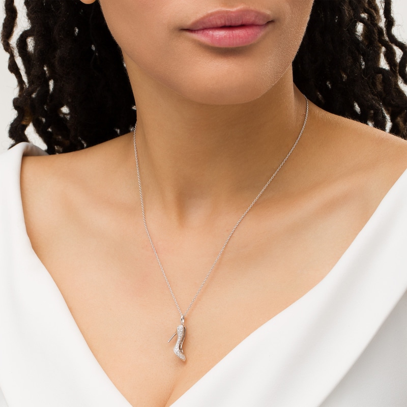 Main Image 2 of Marilyn Monroe™ Collection 1/5 CT. T.W. Diamond Shoe Pendant in Sterling Silver