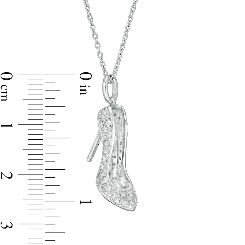 Main Image 3 of Marilyn Monroe™ Collection 1/5 CT. T.W. Diamond Shoe Pendant in Sterling Silver