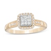 Thumbnail Image 1 of 1/3 CT. T.W. Cushion Multi-Diamond Frame Engagement Ring in 10K Gold