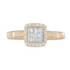 Thumbnail Image 4 of 1/3 CT. T.W. Cushion Multi-Diamond Frame Engagement Ring in 10K Gold