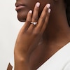 Thumbnail Image 2 of 3/4 CT. T.W. Certified Oval Diamond Cascading Shank Engagement Ring in 14K White Gold (I/I1)