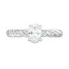 Thumbnail Image 3 of 3/4 CT. T.W. Certified Oval Diamond Cascading Shank Engagement Ring in 14K White Gold (I/I1)