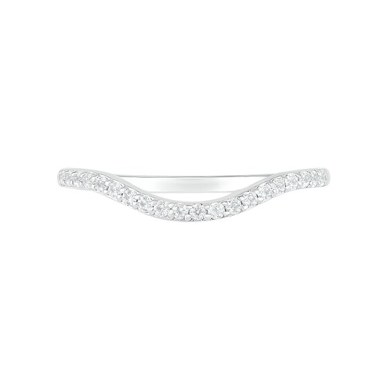 7.0mm Lab-Created Blue and White Sapphire Geometric Pointed Split Shank Bridal Set in Sterling Silver