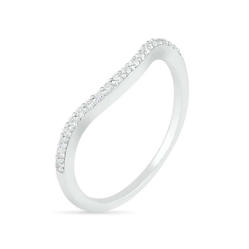 Main Image 9 of 7.0mm Lab-Created Blue and White Sapphire Geometric Pointed Split Shank Bridal Set in Sterling Silver