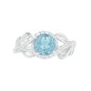 Thumbnail Image 4 of 7.0mm Aquamarine and 3/8 CT. T.W. Diamond Bypass Leaf Shank Bridal Set in 10K White Gold